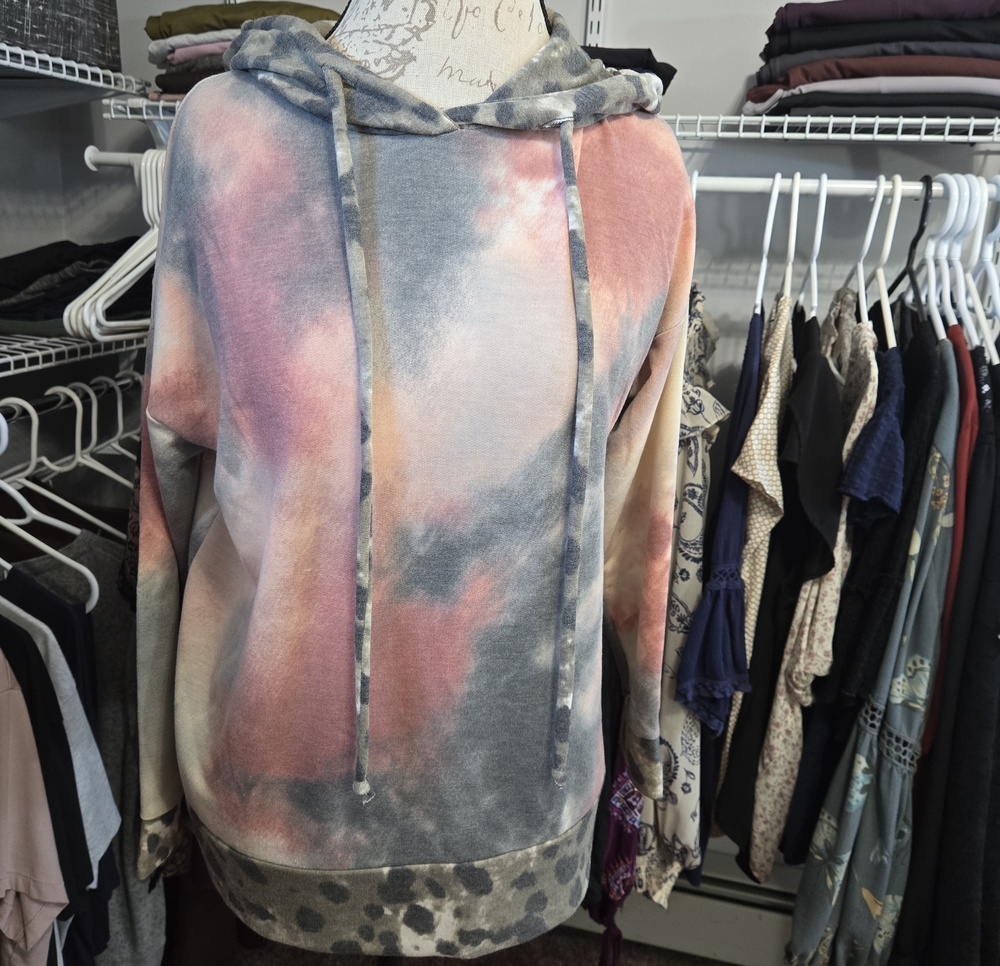 Mulitcolor Tie-Dye Hooded Pullover